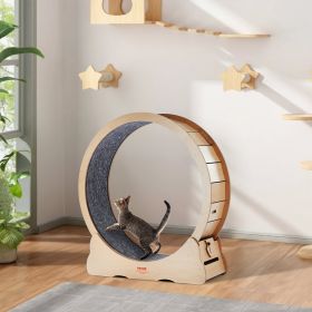 Cat Exercise Wheel 43.3' Large Cat Treadmill Wheel For Indoor Cats Yellow