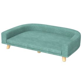Dog Sofa Couch Bed with Washable Cushion for Large Dogs, Cats, Green