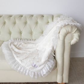 Romantic Dog Blankets (Color: Ivory, size: SM)