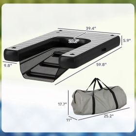 Inflatable Dog Boat Ramp Up To 286 Lbs (Option: Gray 640x310x260 mm)