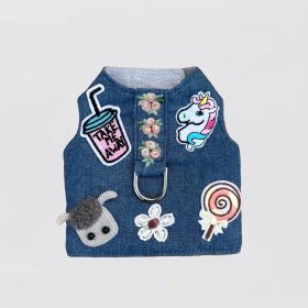 Cool Pup Dog  Harness (Color: Pink Flowers, size: LG)