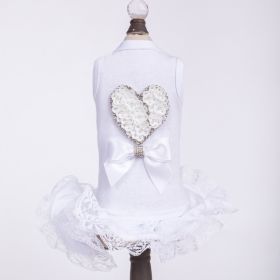 Endless Love Dog Dress (Color: White, size: MD)