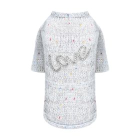 Love Dog Sweater (Color: Grey, size: LG)